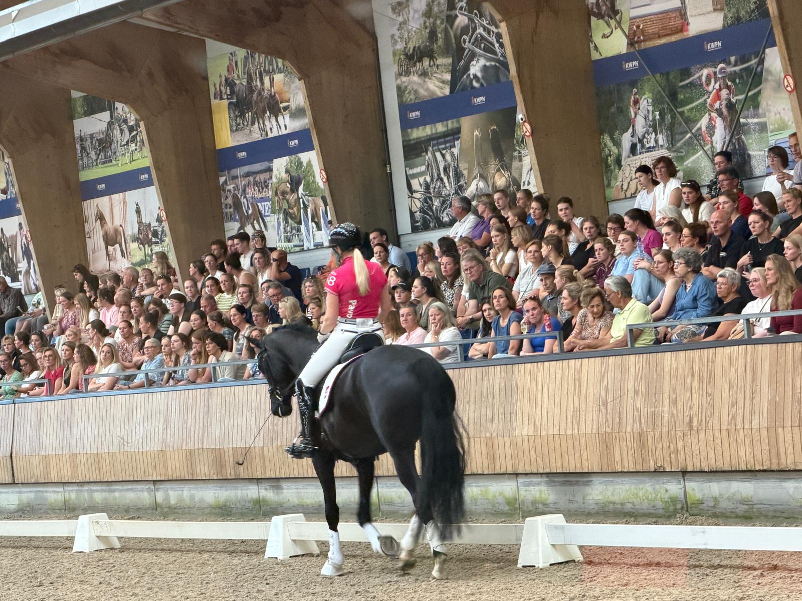 Vai Bruntink was een van de amazones die meereed tijdens deze KNHS | KWPN College Tour over 'jonge paarden trainen' met Bart Bax en Sjak Laarakkers